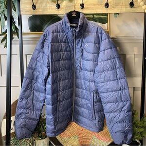 Paradox Blue Grey Quilted Mens Down Light Puffer Jacket L